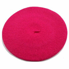 Load image into Gallery viewer, Winter Warm faux Wool Beret Women Girls French Artist Beanie Hat Cap red black purple beige orange Kawaii Flat Top caps warmers