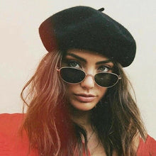 Load image into Gallery viewer, Winter Warm faux Wool Beret Women Girls French Artist Beanie Hat Cap red black purple beige orange Kawaii Flat Top caps warmers