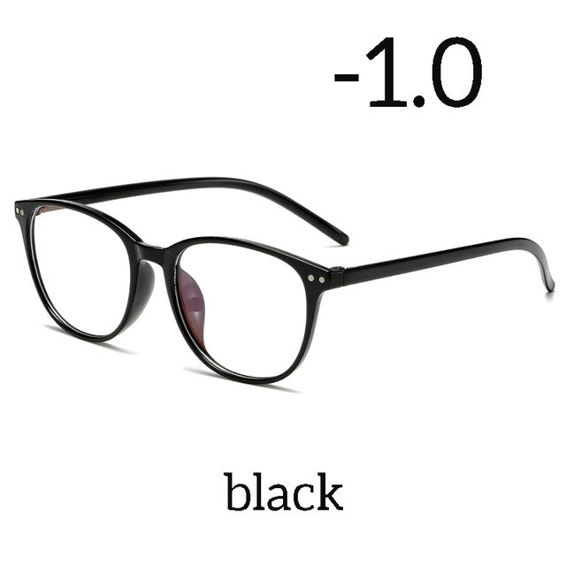 Seemfly Ultralight Anti-blue Light Myopia Glasses Women&Men Round Frame Nearsighted Prescription Glasses Diopter -1.0to-6.0