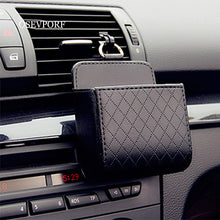 Load image into Gallery viewer, Universal Car Air Vent Organizer Box Storage Bag With Hook Auto Mount Outlet PU Leather Container Pocket Phone Holder Accessory
