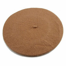 Load image into Gallery viewer, Winter Warm faux Wool Beret Women Girls French Artist Beanie Hat Cap red black purple beige orange Kawaii Flat Top caps warmers
